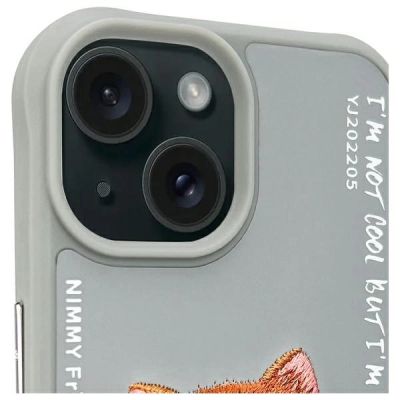 3. Nimmy Glasses Cool Cat iPhone 15 Case - Gray