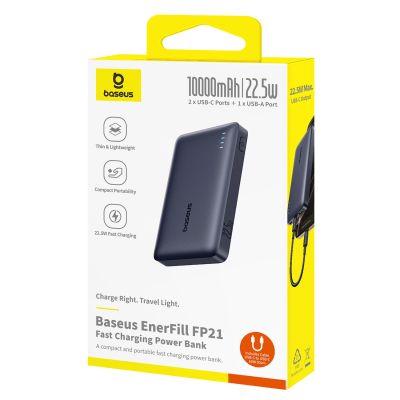7. Baseus EnerFill FP21 Power Bank 10000mAh 22.5W USB-A - USB-C - Black
