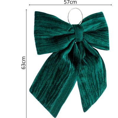 8. GREEN DECORATIVE BOW 57x63x3CM MICA
