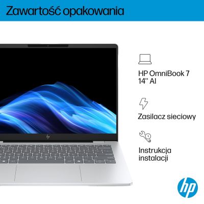 13. HP OmniBook 7 AI 14-fr0003nw Intel Core Ultra 5 225U Laptop 35.6 cm (14") 2K 16 GB LPDDR5-SDRAM 512 GB SSD Wi-Fi 6E (802.11ax) Windows 11 Pro AI PC Silver