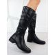 4. Jezzi ASA198-19 women's black leather boots