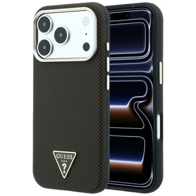 Guess Kevlar Triangle Logo MagSafe Case for iPhone 17 Pro / 18 Pro - Brown