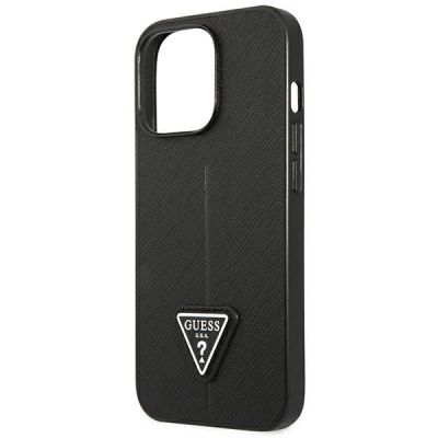 6. Guess Saffiano Triangle Logo case for iPhone 14 Pro Max - black