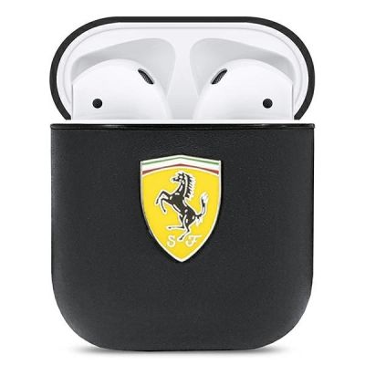 2. Ferrari FESA2LEBK AirPods cover black/black On Track Leather