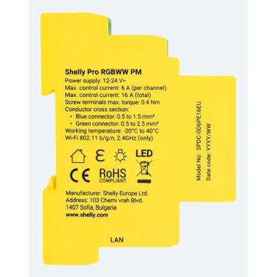 2. Shelly Pro RGBWW PM Wireless Yellow