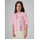 Girls' boxy T-shirt with print 4F 4FJRAW26TTSHF4324-056S