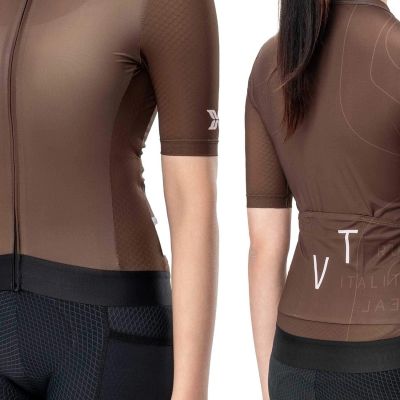 3. Rockbros 15110007003 TVI Women's Short Sleeve Cycling Jersey S - Brown