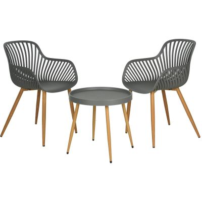 BALCONY FURNITURE SET TABLE AND 2 CHAIRS GRAY