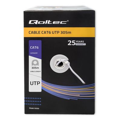 6. QOLTEC UTP NETWORK CABLE | CAT6 | 305M | PVC GRAY