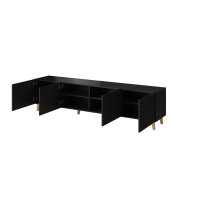 2. TV cabinet PAFOS 200x40x52 black matt