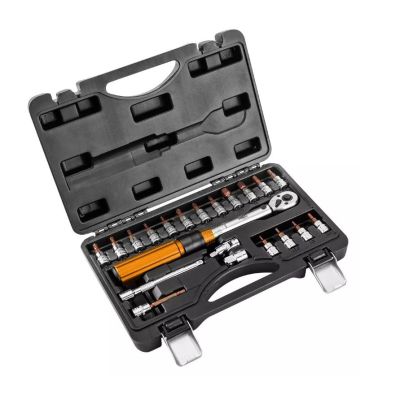 5. Neo Tools 1/4" Reversible Torque Wrench, 5-25NM, 21-piece set