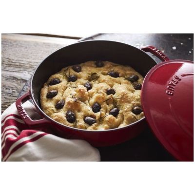 5. Deep Braising Pan with Lid Staub – 24 cm, Red