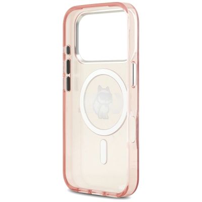 7. Karl Lagerfeld IML Choupette Sketch Logo MagSafe Case for iPhone 17 Pro - Pink