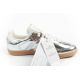4. Adidas women's sports shoes Samba OG silver sneakers fashionable leather