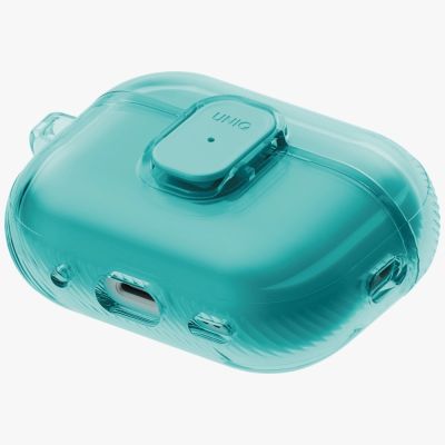 5. Uniq Glase Pro Case for AirPods Pro 3 Lock Case - Transparent Blue
