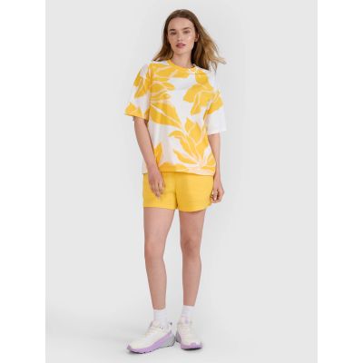 3. Women's oversize printed T-shirt 4F 4FRSS25TTSHF2692-90A