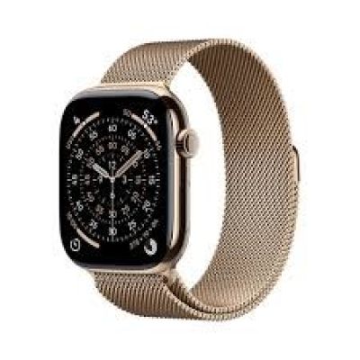 Apple Watch Series 11• GPS + Cellular 46mm Gold Titanium Case with Gold Milanese Loop - M/L
