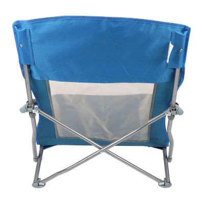 19. BEACH CHAIR WITH ARMRESTS 55x58x64CM FOLDABLE BLUE