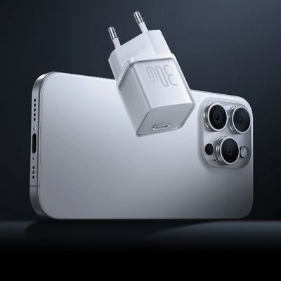 13. Baseus GaN5S 30W EU USB-C Wall Charger - White