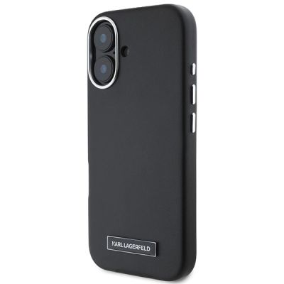2. Karl Lagerfeld FW Metal Plate MagSafe iPhone 16 Plus Case - Black