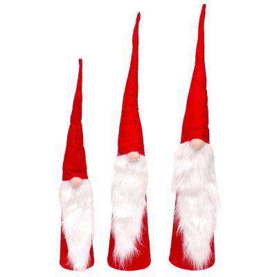 17. SET OF RED DECORATIVE SANTA CLAUS 60, 70, 80 CM