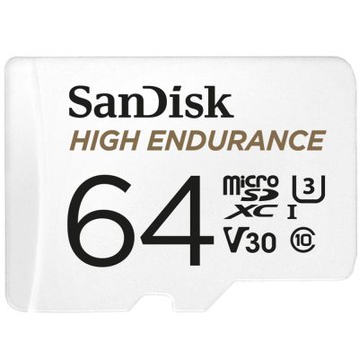 High Endurance microSDXC 64GB V30 with adapter (recorders and monitoring)