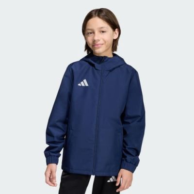 4. adidas Entrada 26 All Weather Navy Blue Kids Jacket JZ9103 116cm