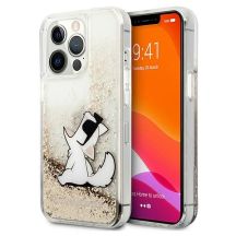 Karl Lagerfeld Liquid Glitter Choupette Fun Case for iPhone 13 / 13 Pro - Transparent Gold