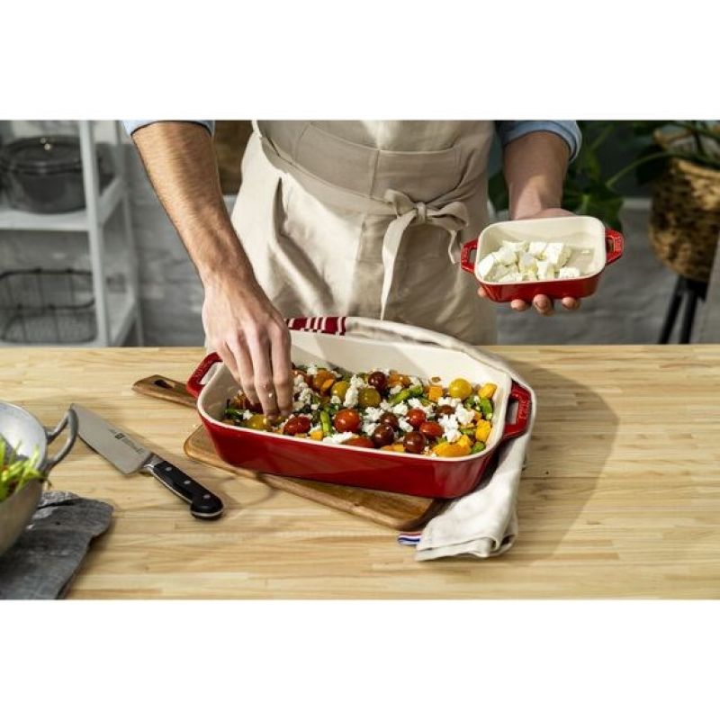 6. Set of 3 rectangular ceramic dishes STAUB 40508-171-0 - red
