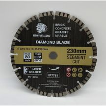 DIAMOND BLADE 230mm 25.4/22.23 SEGMENT TURBO CUT INDIAN PROFESSIONAL