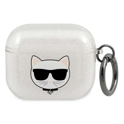 Karl Lagerfeld Glitter Choupette case for AirPods 3 - silver