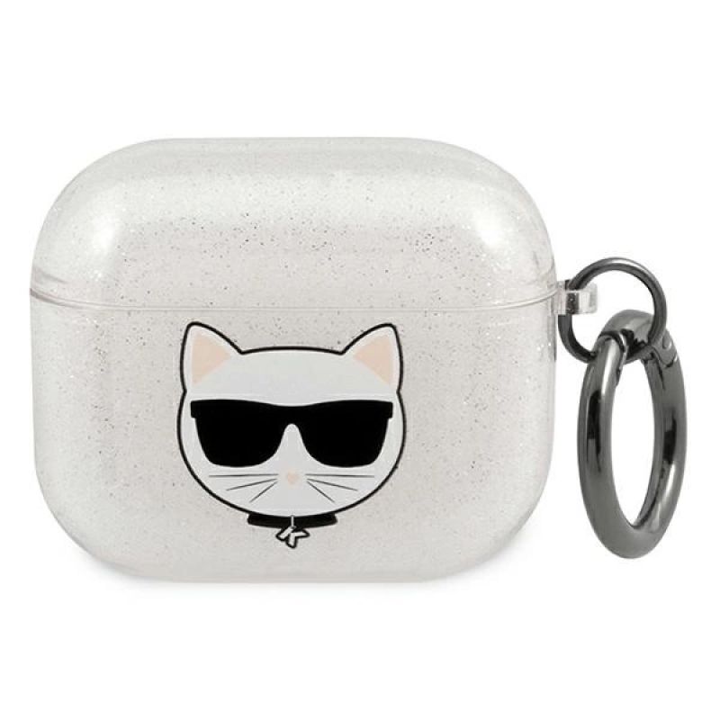 Karl Lagerfeld Glitter Choupette case for AirPods 3 - silver