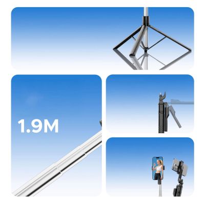4. Selfie stick Orico SPM190 tripod 1/4" for phone camera with 360 degree rotation Bluetooth 5.2 - black