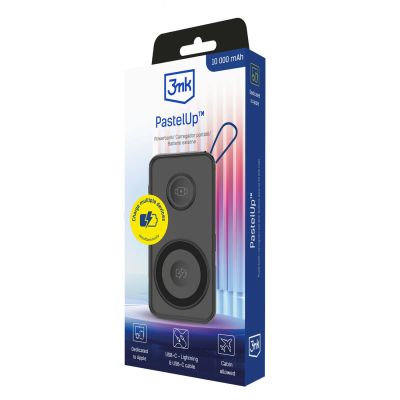 12. Powerbank 3mk PastelUp 10,000mAh 22.5W USB 1A1C - black