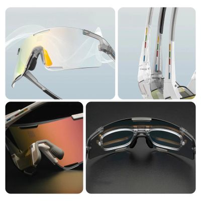 11. Rockbros SP338 ROAD TO SKY Cycling Glasses with Interchangeable Lenses - Gray