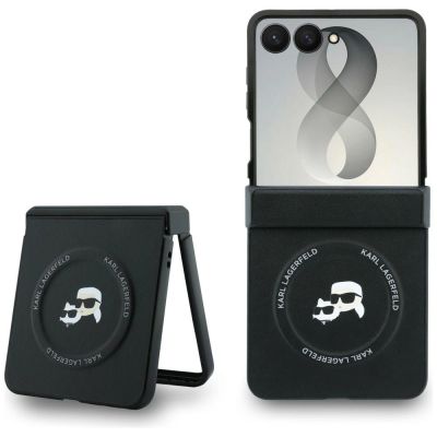 Karl Lagerfeld Karl&Choupette Pins MagSafe Case for Samsung Galaxy Z Flip 8 - Black