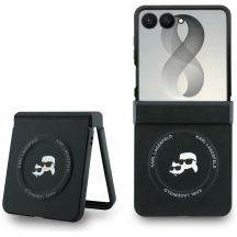 Karl Lagerfeld Karl&Choupette Pins MagSafe Case for Samsung Galaxy Z Flip 8 - Black