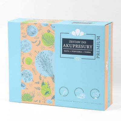 21. Acupressure mat + pillow SMJ sport YG009 Premium Eco (linen coconut buckwheat)