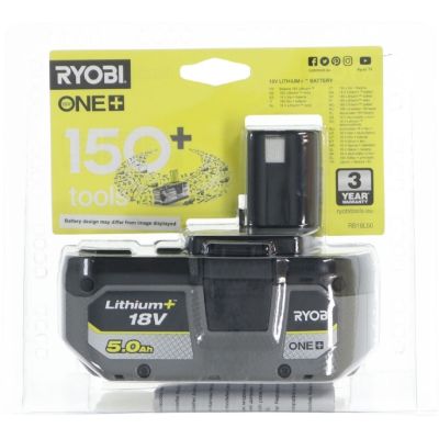 3. RYOBI RB18L50 18V 5.0Ah Lithium+ One+ battery