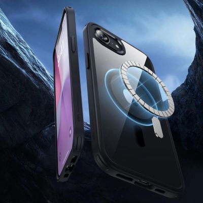2. ESR Classic Hybrid Halolock MagSafe Case for iPhone 16e / 17e - Transparent-Black