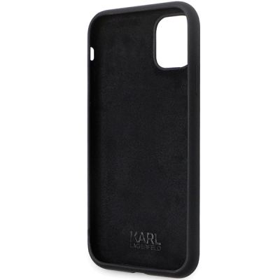 7. Karl Lagerfeld KLHCN61SMHCNPK case for iPhone 11 / Xr - black Silicone C Metal Pin