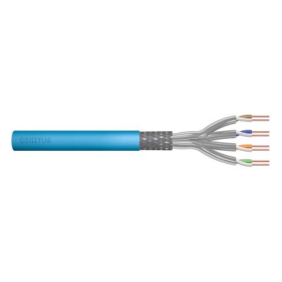 DIGITUS installation cable cat.6A, S/FTP, Eca, AWG23/1, LSOH, 50m, blue, foil wrapped