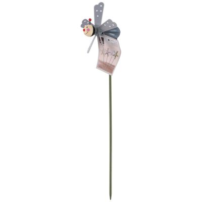 4. DECORATIVE LADYBUG ON A PIKE WITH A PINWHEEL, GRAY