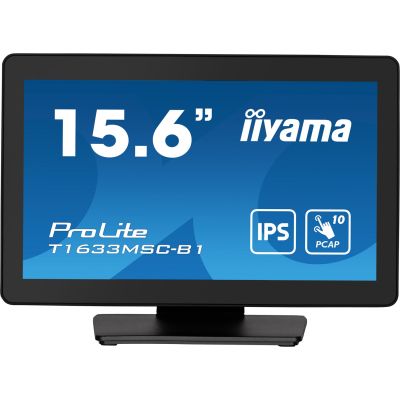 4. Monitor IIYAMA T1633MSC-B1 15.6inch PCAP Full HD Bezel Free Front 10P Touch 385cd/m2 HDMI DP USB Interface HUB 2x2.0 Speakers