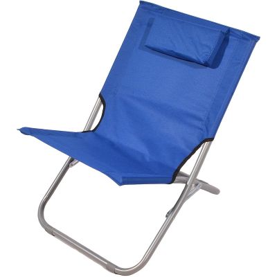 7. FOLDABLE BEACH CHAIR WITH HEADREST 47X61X58CM NAVY BLUE