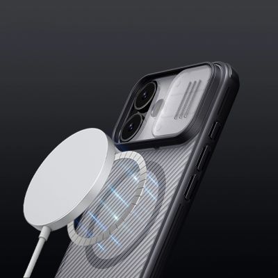 14. Nillkin CamShield Pro MagSafe Compatible Case for iPhone 17 - Transparent Black