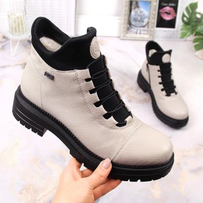 34. Waterproof, Comfortable Beige Women’s Insulated Ankle Boots Rieker Y3163-60