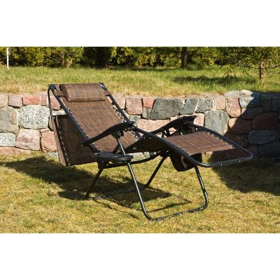 17. FOLDABLE GARDEN DECHAIR WITH CANOPY 173X52/65X110CM BROWN