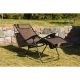 17. FOLDABLE GARDEN DECHAIR WITH CANOPY 173X52/65X110CM BROWN
