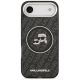 3. Karl Lagerfeld IML Glitter Karl & Choupette Heads Logo MagSafe iPhone Air Case - Black